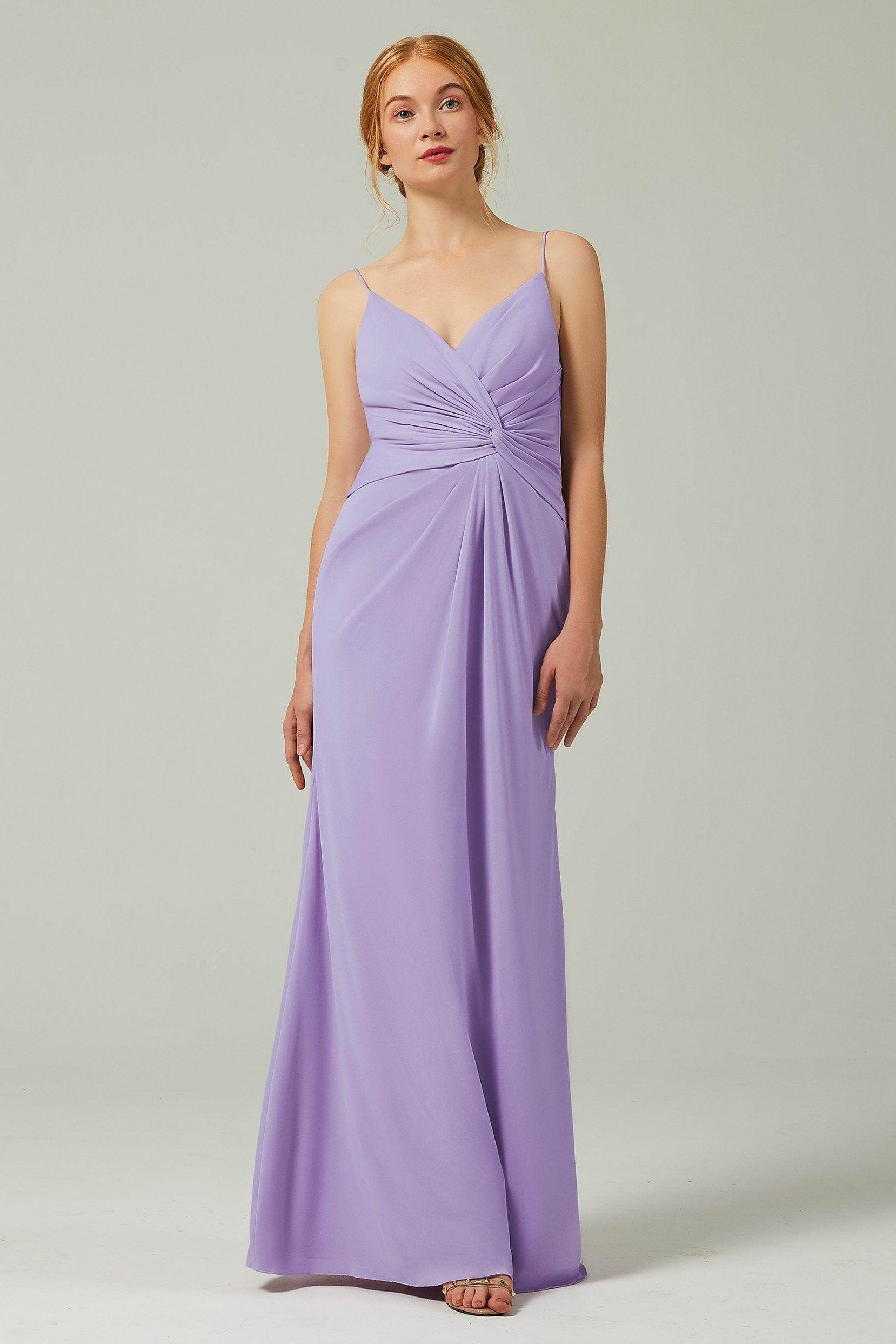 Sheath-Column Floor Length Chiffon Bridesmaid Dress CB0350 - COCOMELODY